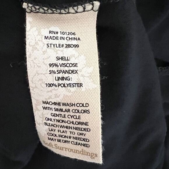 Soft Surroundings Womens Maxi Dress Large Black Ruched Side Sleeveless Knit - Picture 6 of 6